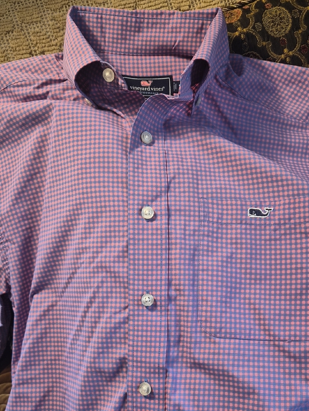 Vineyard Vines Pink and Purple Gingham Button-Down Shirt